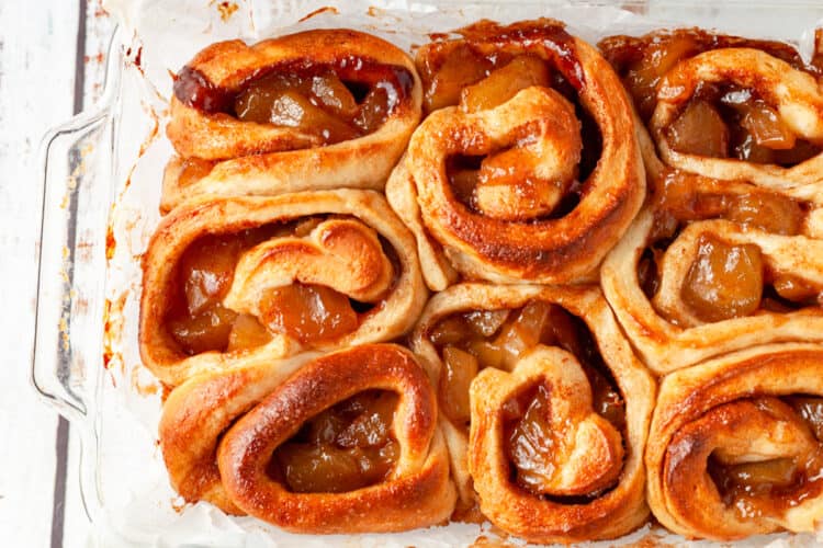 Caramel Apple Pie Cinnamon Rolls On Ty's Plate