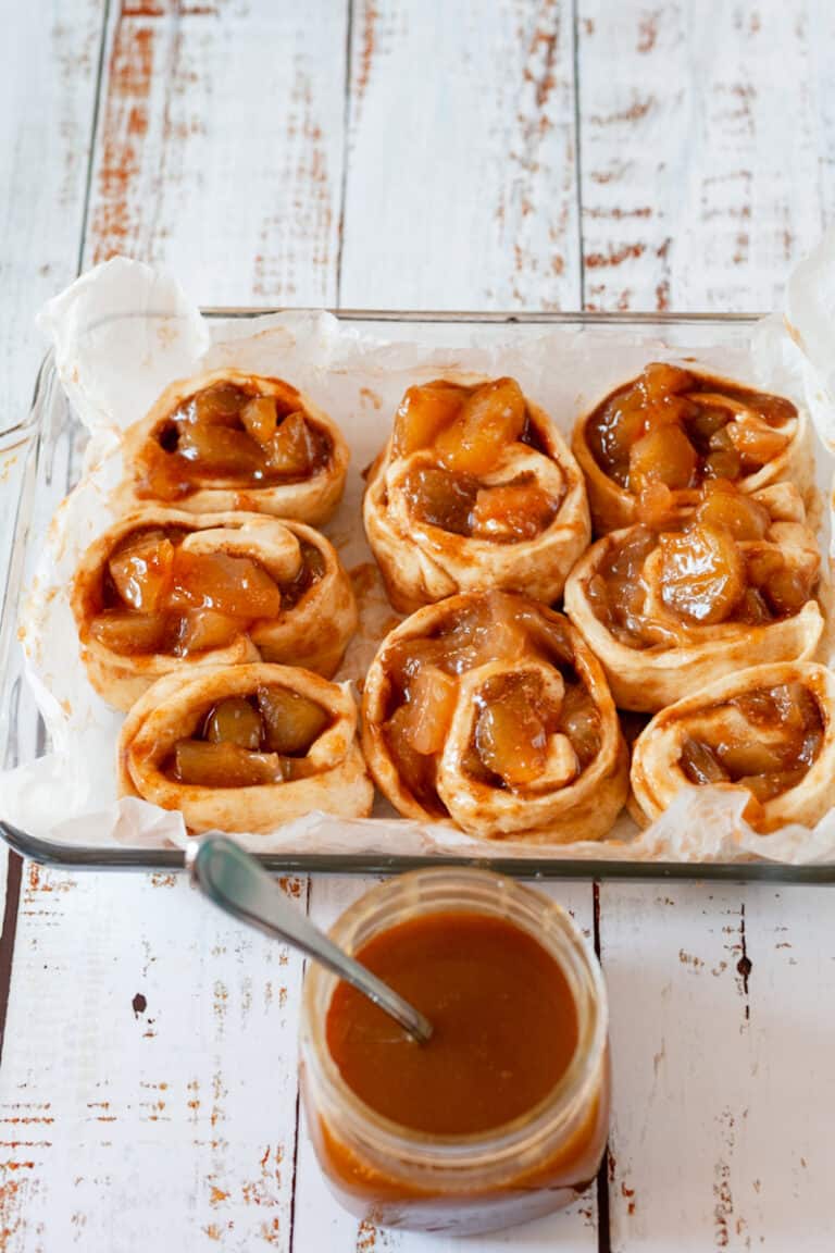 Caramel Apple Pie Cinnamon Rolls On Ty's Plate