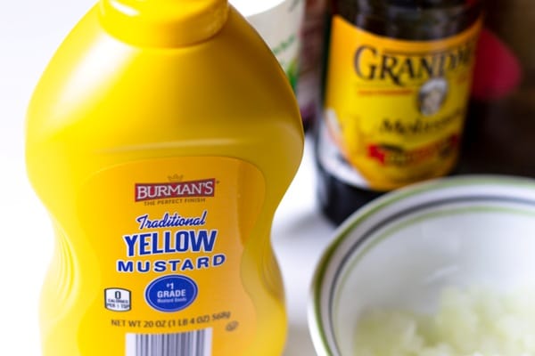 a bottle of yellow mustard