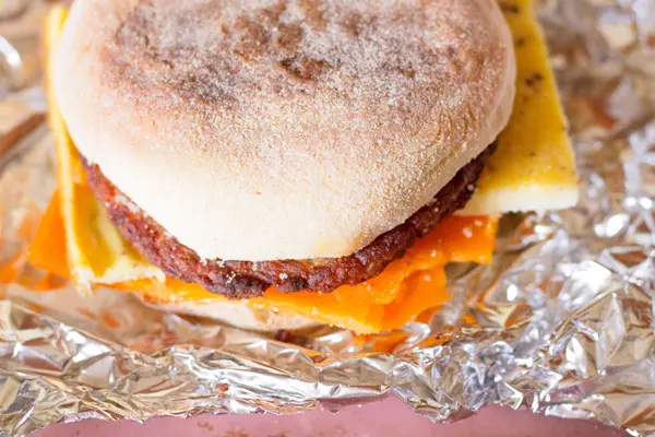 baked eggs on a sandwich