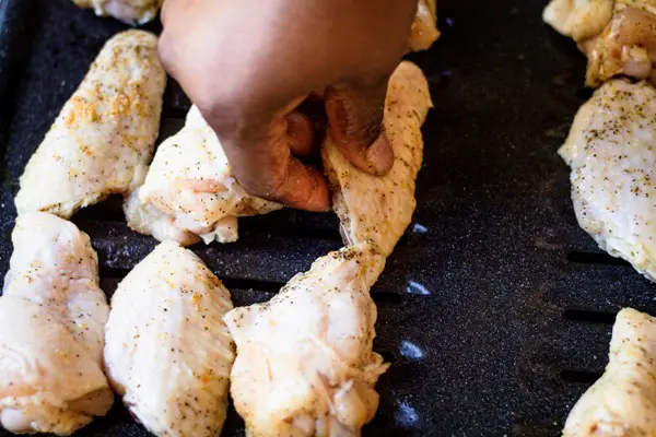 chicken wings on a rack