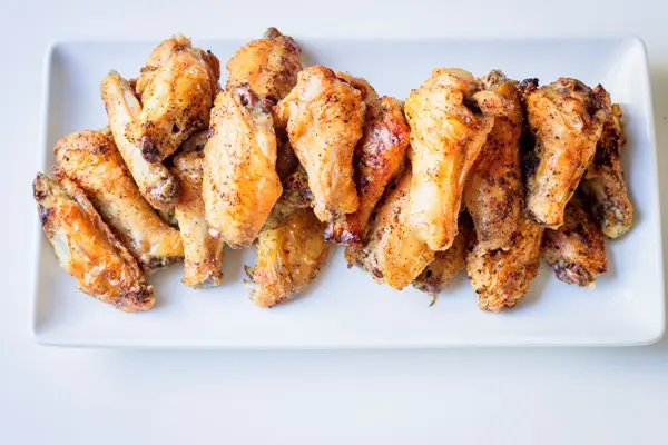 crispy oven baked wings on a plate