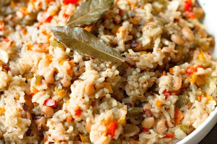 healthy hoppin' john close up
