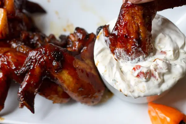 caribbean bbq wing in seasoned sour cream