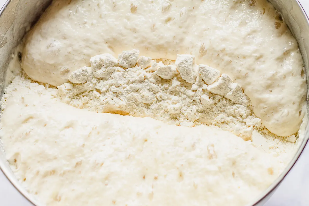 yeasty flour in a bowl