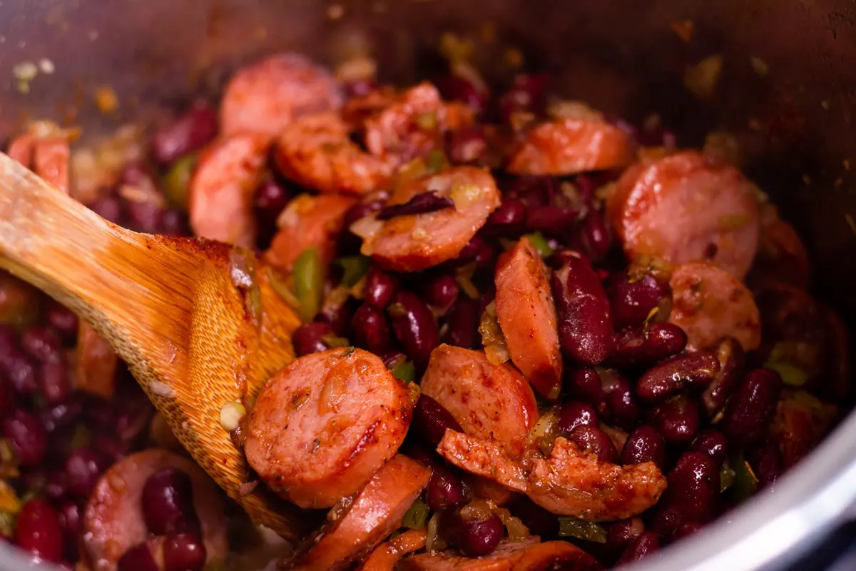 sauteed sausage and beans