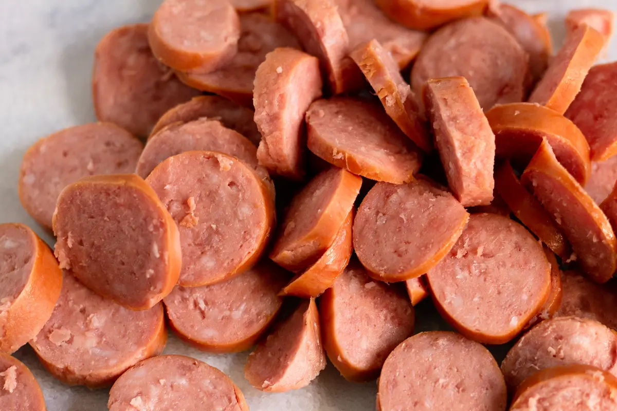 sliced smoked sausage