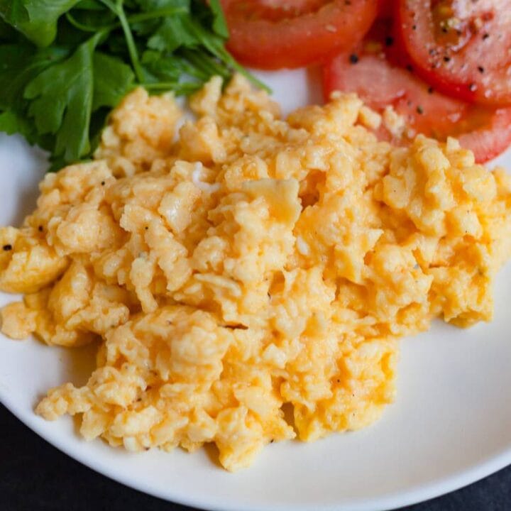 Perfect Cheesy Scrambled Eggs On Ty's Plate