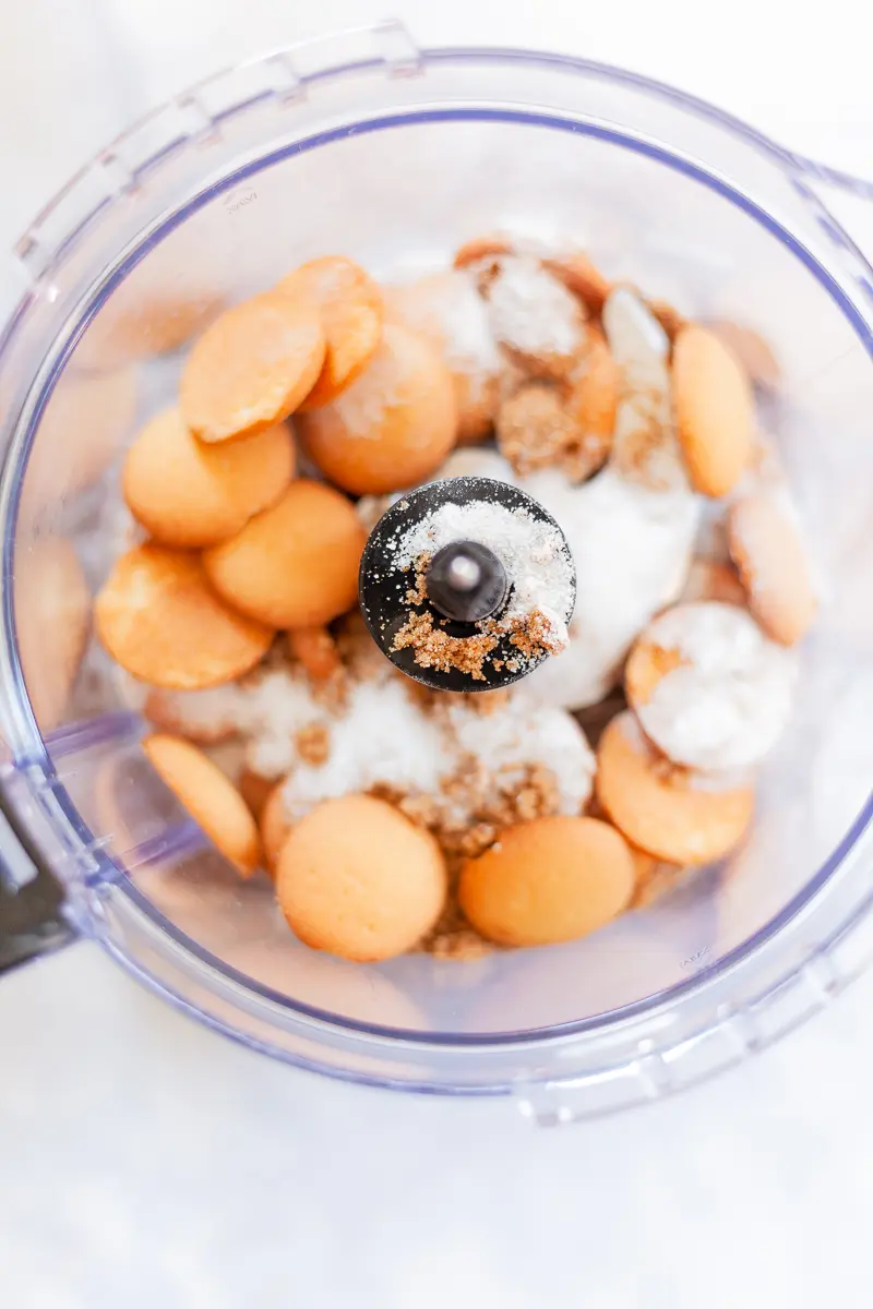 cookies and sugar in a food processor
