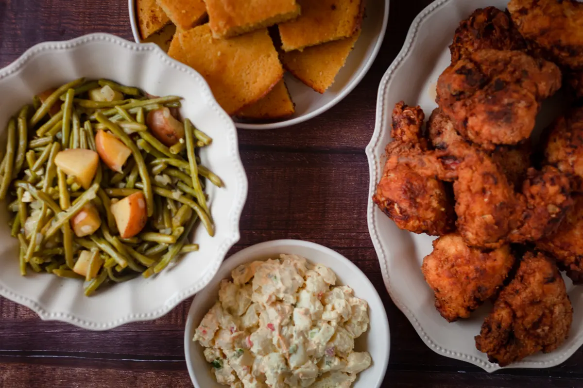 green beans tablescape