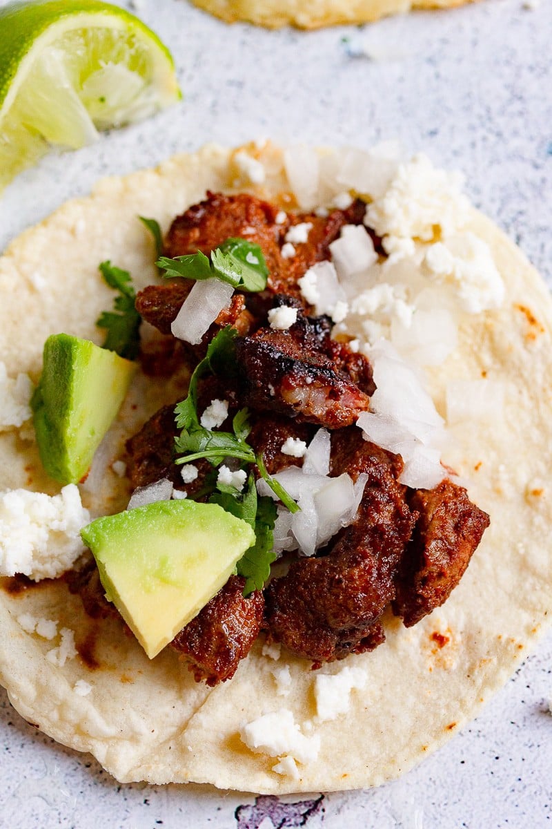 tacos al pastor close up