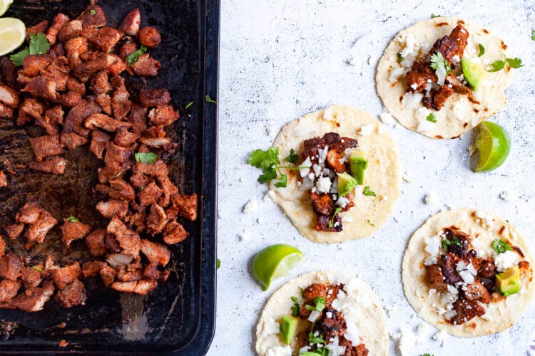 OvenBroiled Tacos Al Pastor On Ty's Plate