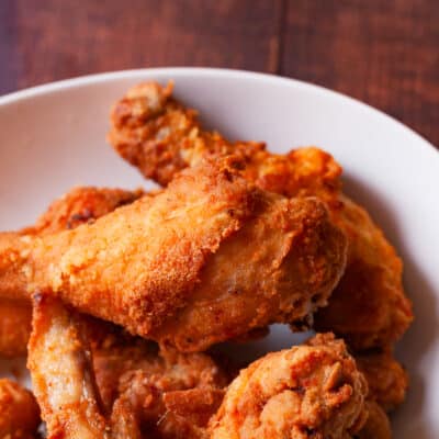 fried chicken in a dish close up