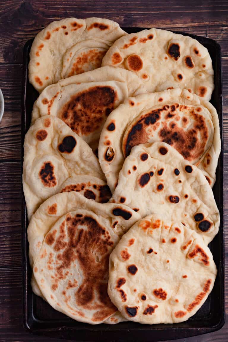 Homemade Naan Flatbread On Ty's Plate