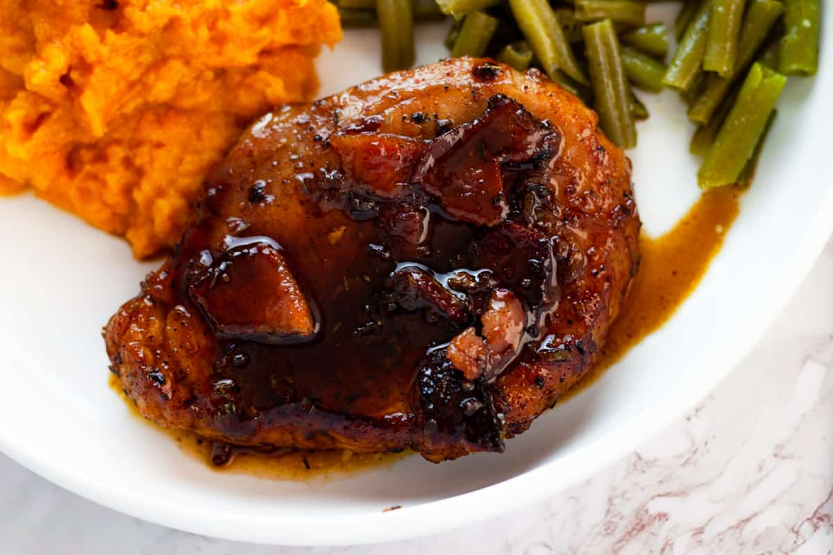 PanSeared Bacon Brown Sugar Pork Chops On Ty's Plate
