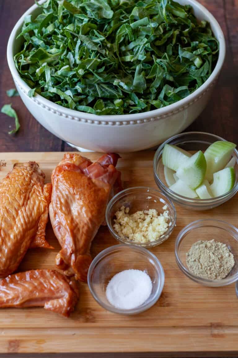 Instant Pot Smoked Turkey Collards Greens + Video - On Ty's Plate
