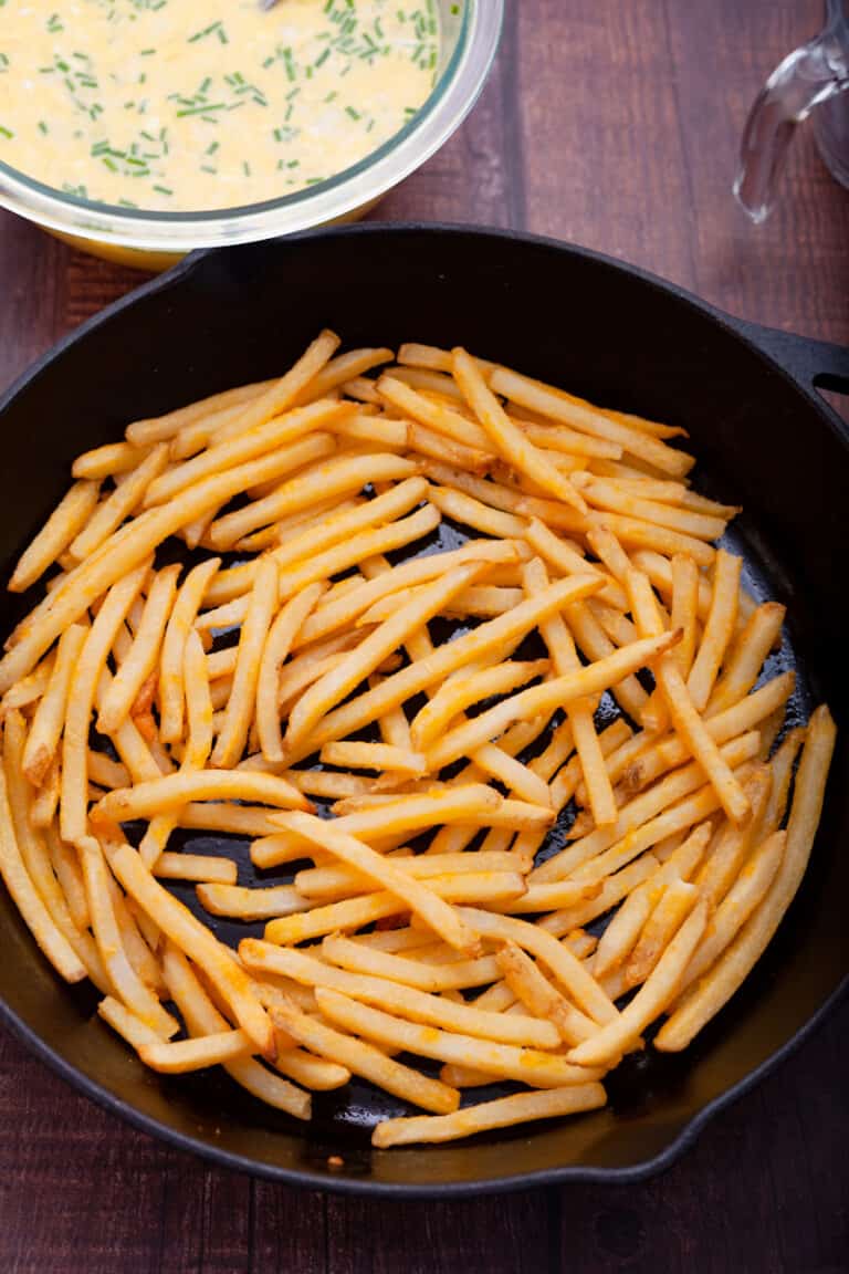 Loaded French Fry Breakfast Casserole On Ty's Plate